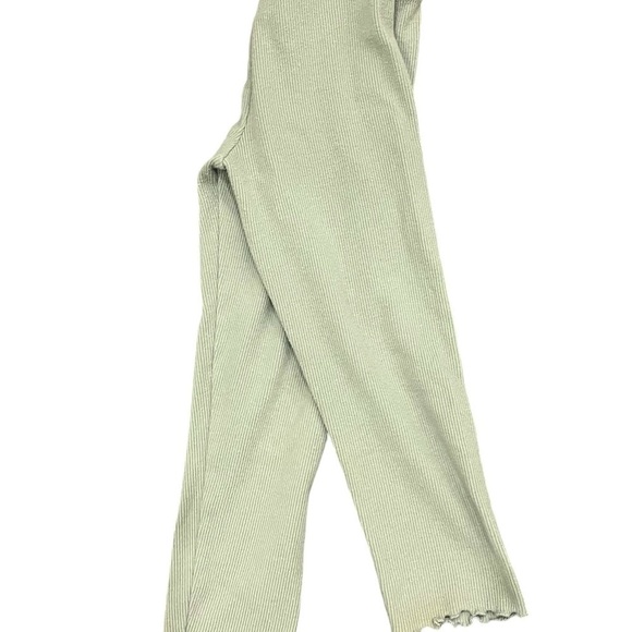 Garanimals green light olive lettuce trim tight knit ribbed leggings Girl3T - Picture 2 of 7